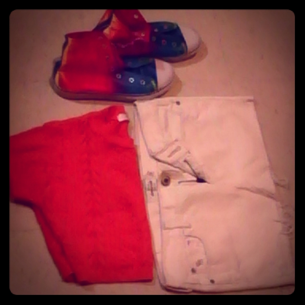 Abercrombie white denim skirt